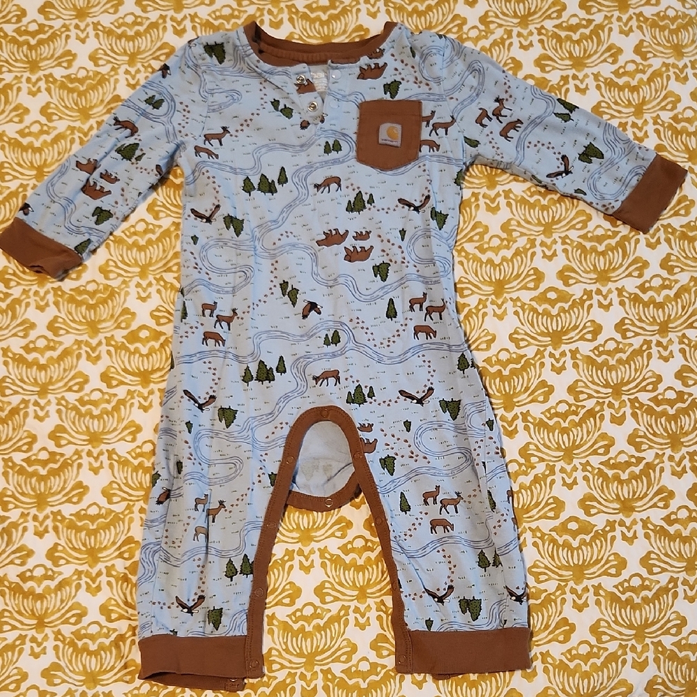 Carhartt Blue and Brown Kids One Piece